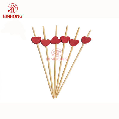 Kolorowa głowa w kształcie serca 18 cm Bamboo Food Picks For Fruit