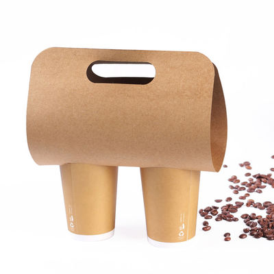 350g Kraft Pojedynczy podwójny uchwyt na filiżanki do kawy na wynos