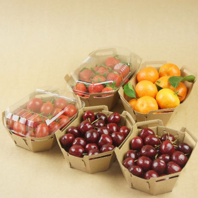 Recyklingowa taca na owoce o gramaturze 350 g / m2 z pokrywką PET