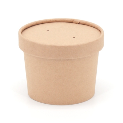 Kraft Paper Ice Cream Paper Bowl / Cup / Tubs Pojedyncza ściana