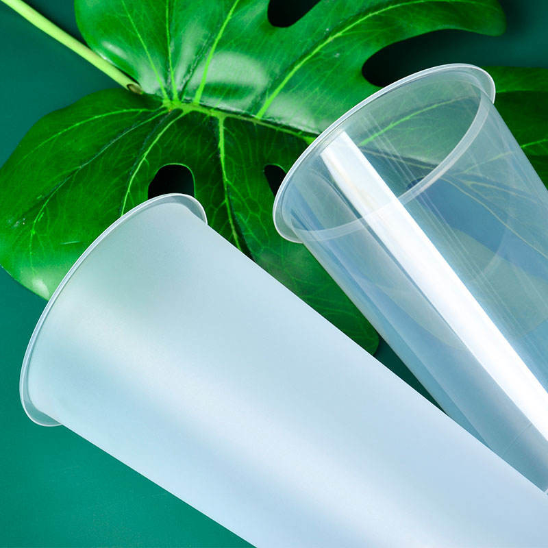 Lid Clear Pp Boba Bubble Jednorazowy plastikowy kubek Niestandardowe logo drukowane na zimny gorący napój