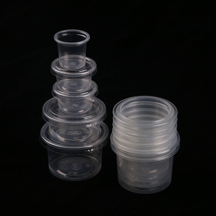 Mini plastikowy jednorazowy kubek do sosu PP Clear 1 uncja 3 uncje 4,5 uncji