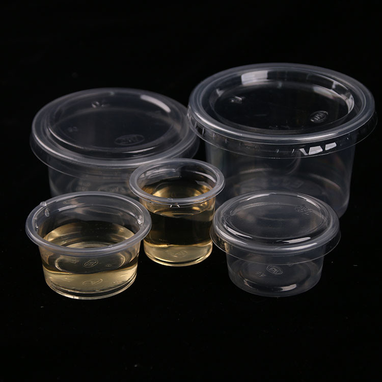 Mini plastikowy jednorazowy kubek do sosu PP Clear 1 uncja 3 uncje 4,5 uncji