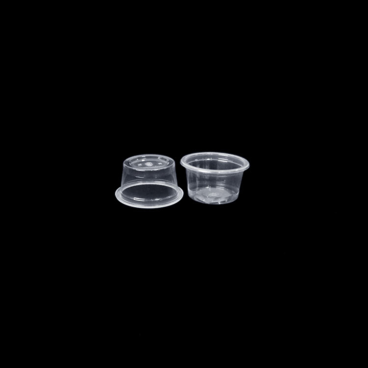 Plastikowy przezroczysty kubek do sosu OEM ODM Jednorazowy czarny odporny na wycieki do Chutney Souffle