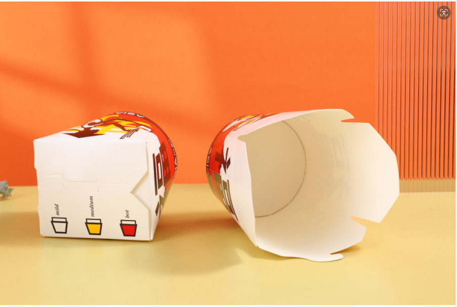 Disposable 1000ml Food Packaging Takeaway Round Bottom Noodle Paper Take Away Box