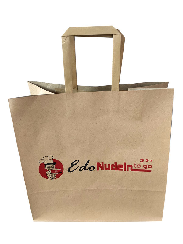 Jednorazowa płaska torba papierowa 27 cm z płaskim dnem