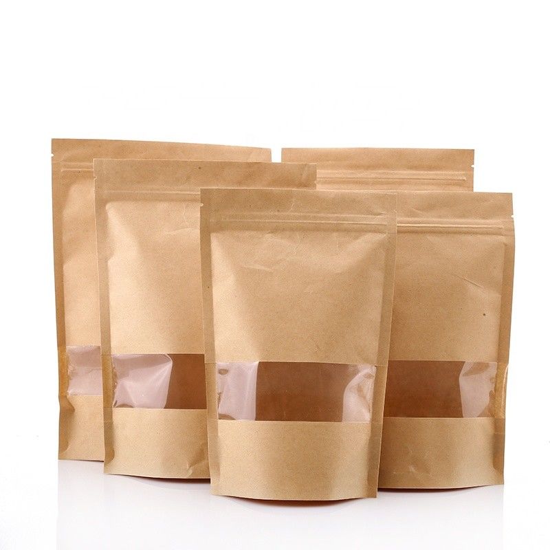 Zip Lock ISO9001 Kraft Paper Bag