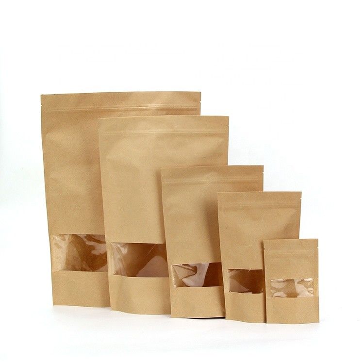Zip Lock ISO9001 Kraft Paper Bag