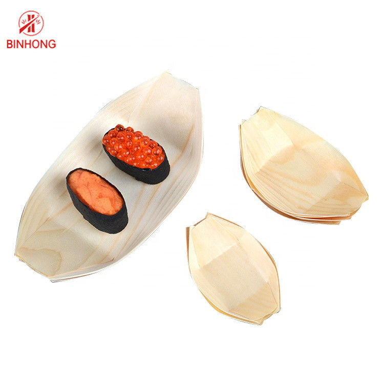 Jednorazowa drewniana taca do sushi o wymiarach 24,5 * 12,5 cm Premium