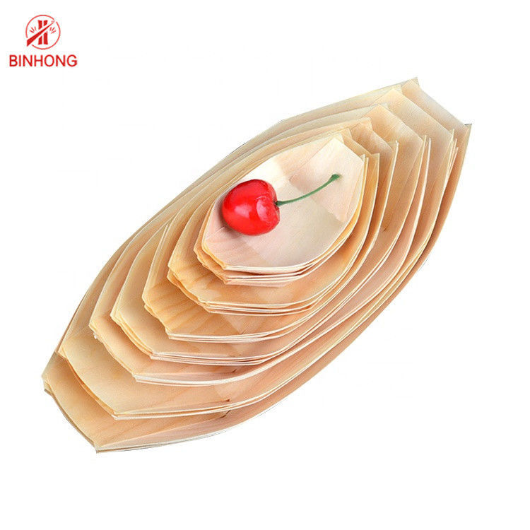 Jednorazowa drewniana taca do sushi o wymiarach 24,5 * 12,5 cm Premium