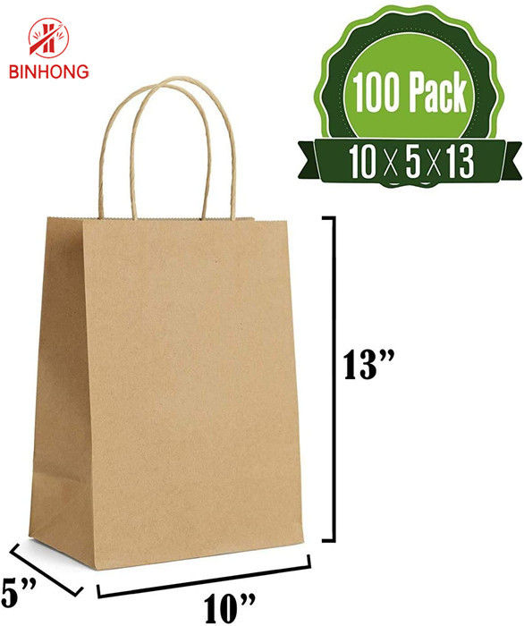 Trwała torba papierowa 10 × 5 × 13 `` z uchwytami