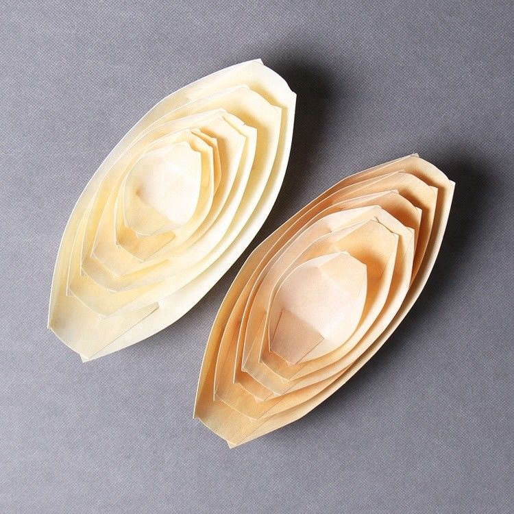 Jednorazowe drewniane tace kuchenne w kolorze Nature 24,5 * 11,5 cm