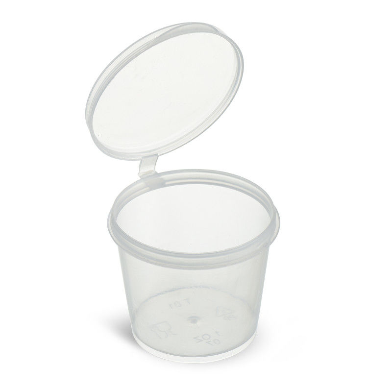 50 ml okrągły przezroczysty mini kubek do sosu PP plastikowy kubek do sosu z pokrywką