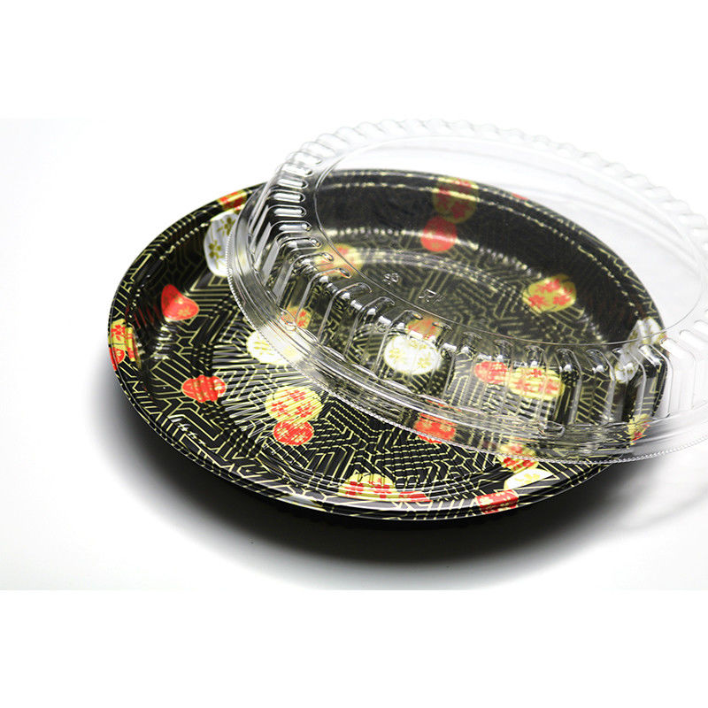 Jednorazowe plastikowe pudełko na tace, okrągła taca na sushi, taca na jedzenie na wynos