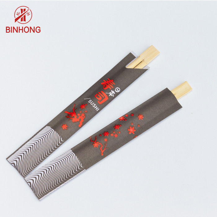 Jednorazowe 21 cm bambusowe pałeczki do sushi z papierowym rękawem
