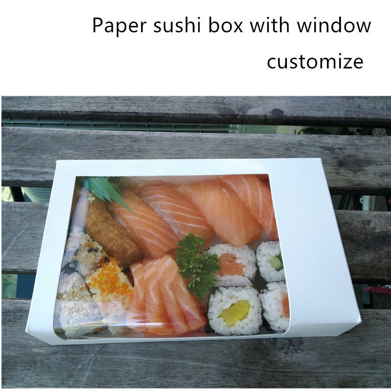 Jednorazowe pudełko na wynos Sushi z papieru kraft z przezroczystym oknem ISO9001