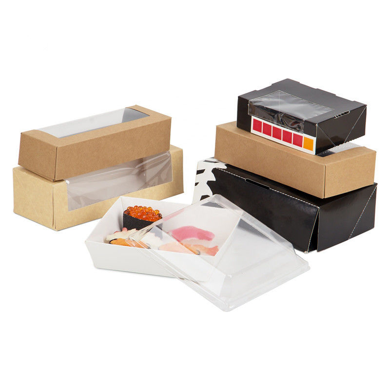 Jednorazowe pudełko na wynos Sushi z papieru kraft z przezroczystym oknem ISO9001