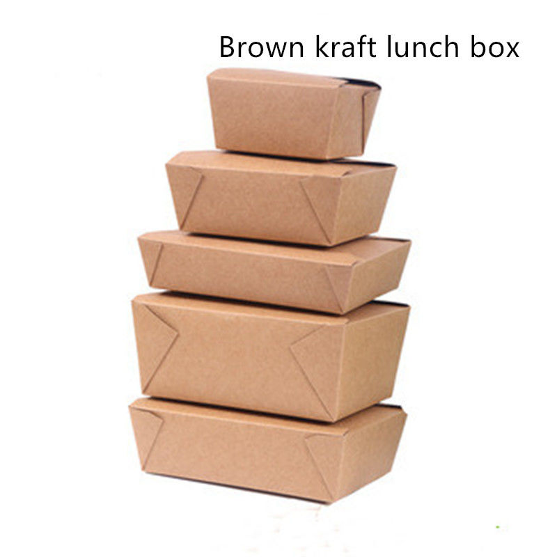 Niestandardowe drukowane pudełko na lunch Brązowe opakowanie Kraft Burger Box