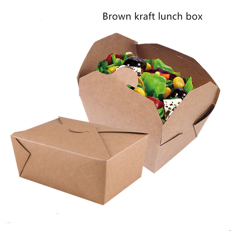 Niestandardowe drukowane pudełko na lunch Brązowe opakowanie Kraft Burger Box
