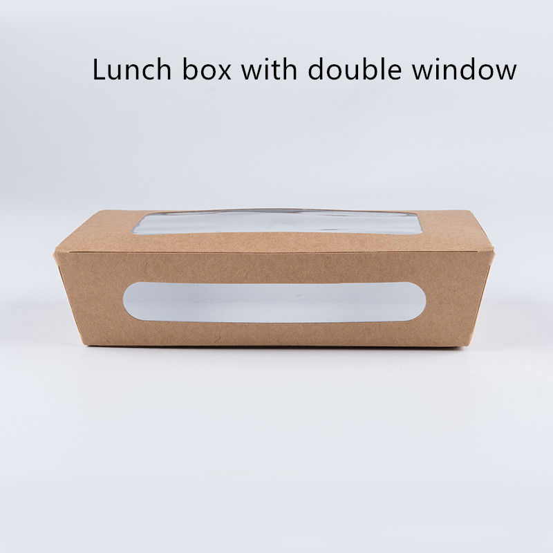 1200ml 337 380 400gsm Papierowe pudełko na lunch z okienkiem PET