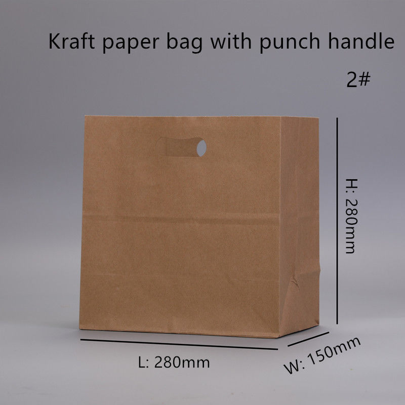 80gsm 100gsm 120gsm Kraft Paper Bag z wycinanym uchwytem