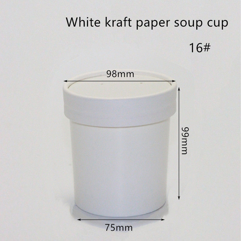 12 uncji 16 uncji 320gsm Biały papier pakowy Eco Pojemniki na wynos