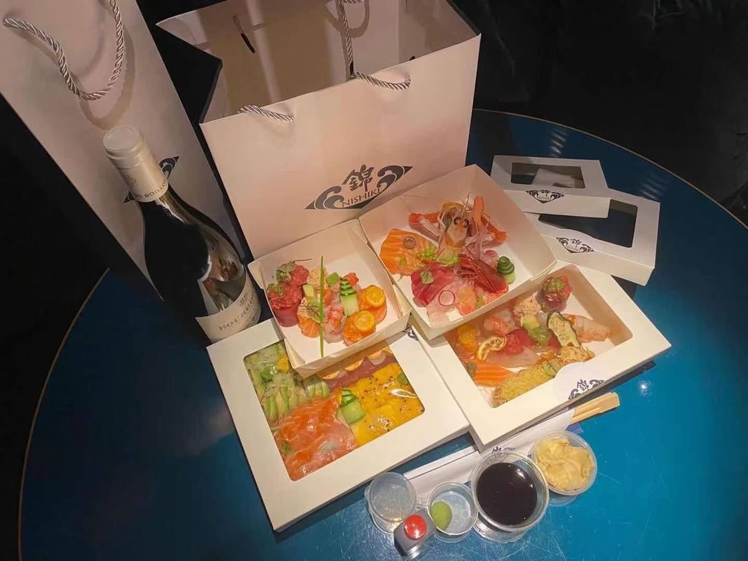 350 520 720 998 1090 ml Pudełko śniadaniowe z papieru pakowego z pokrywą nieba i ziemi