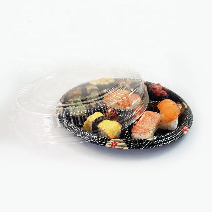 Jednorazowa tacka papierowa Biodegradowalne pojemniki Pulp Lid Opakowania żywnościowe Tacy sushi