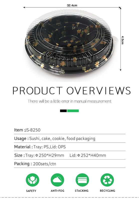 Jednorazowa tacka papierowa Biodegradowalne pojemniki Pulp Lid Opakowania żywnościowe Tacy sushi