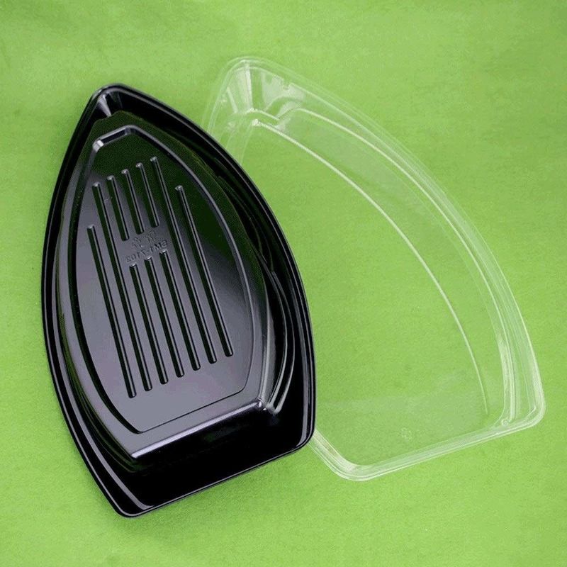 Recyklingowy, jednorazowy plastikowy talerz sashimi do sushi
