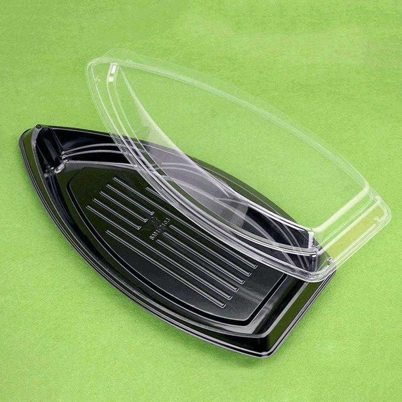 Recyklingowy, jednorazowy plastikowy talerz sashimi do sushi