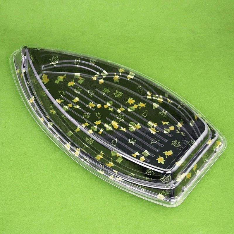 Recyklingowy, jednorazowy plastikowy talerz sashimi do sushi