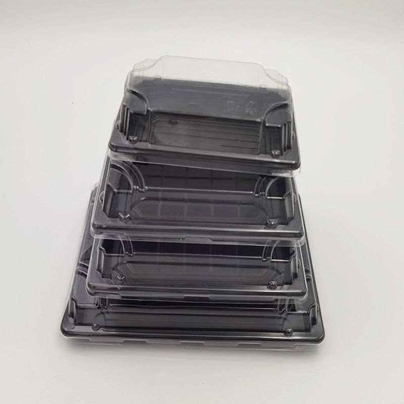 Jednorazowa plastikowa taca do sushi PS z przezroczystą pokrywką
