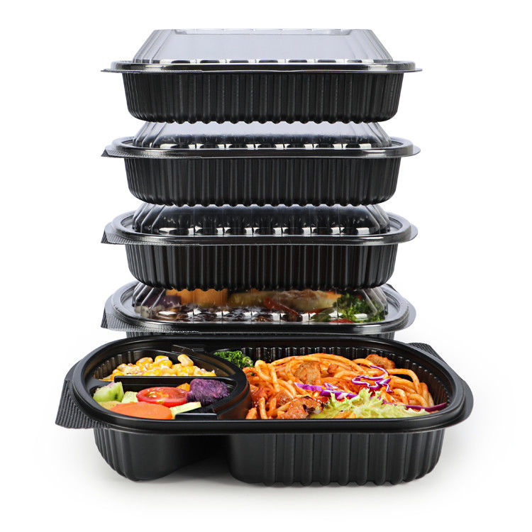 Meal Prep 2 przegródki Plastikowe pudełko do kuchenki mikrofalowej na wynos z pokrywką