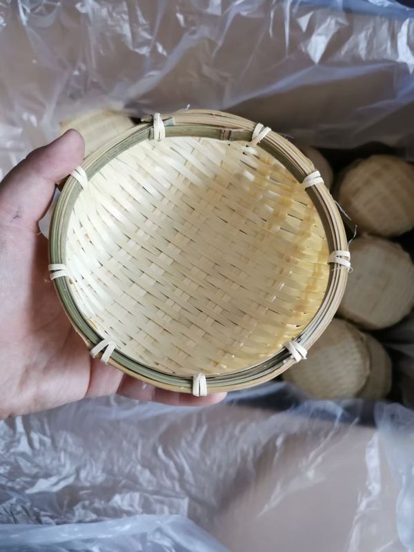 OPP owinięty bambusowy kosz na owoce Rzemiosło upominkowe Naturalny bambusowy kosz 17cm 19cm 23cm
