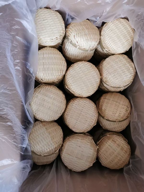 OPP owinięty bambusowy kosz na owoce Rzemiosło upominkowe Naturalny bambusowy kosz 17cm 19cm 23cm