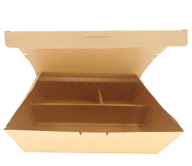 Papier pakowy Biodegradowalne pojemniki na wynos Jednorazowe z przegródką