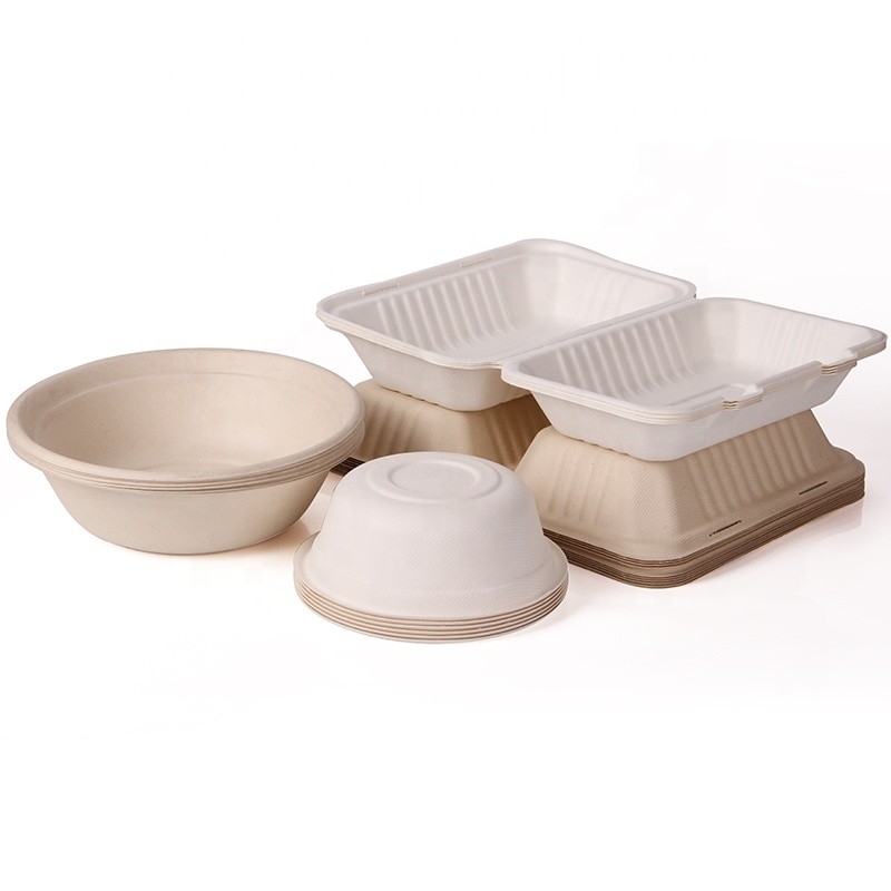 Bagasse z trzciny cukrowej Opakowania na żywność Pudełka na lunch Biodegradowalne Ekologiczne