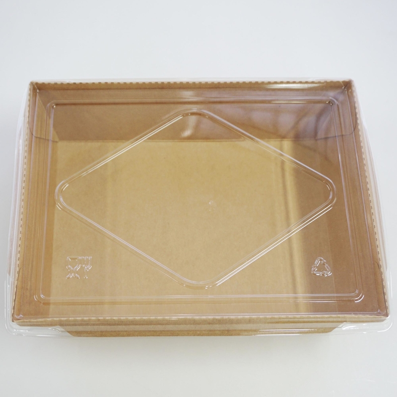 Prostokątna sałatka Kraft Lunch Box Jednorazowy Biodegradowalny 500 ml - 2100 ml