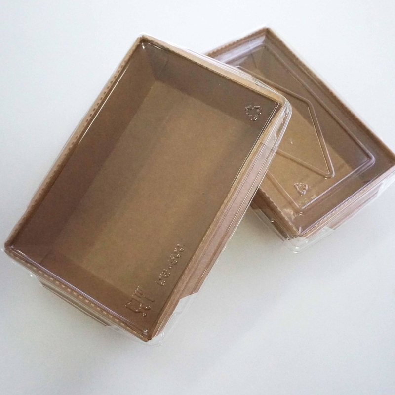 Prostokątna sałatka Kraft Lunch Box Jednorazowy Biodegradowalny 500 ml - 2100 ml