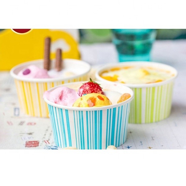 Kraft Paper Ice Cream Paper Bowl / Cup / Tubs Pojedyncza ściana