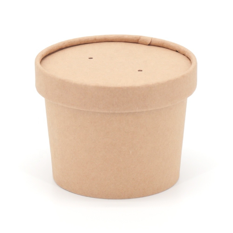 Kraft Paper Ice Cream Paper Bowl / Cup / Tubs Pojedyncza ściana